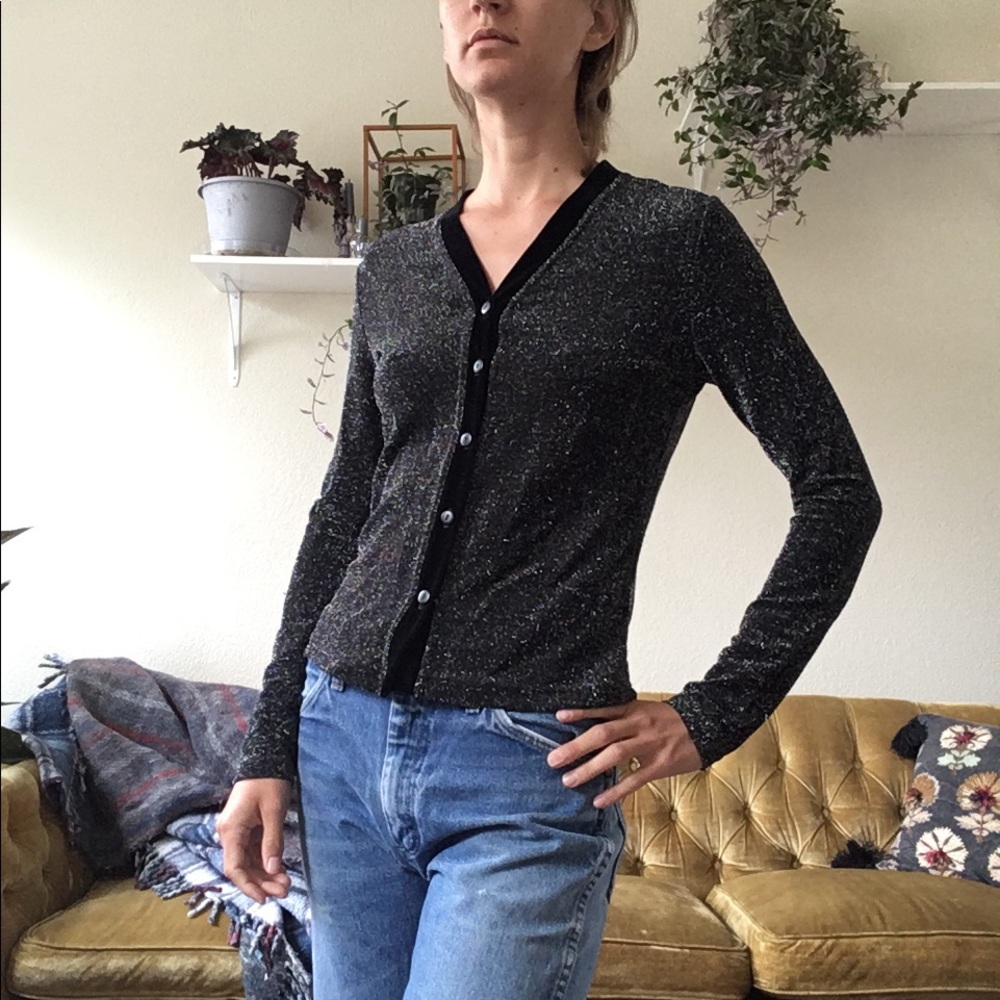 Vintage sparkly button-up sweater